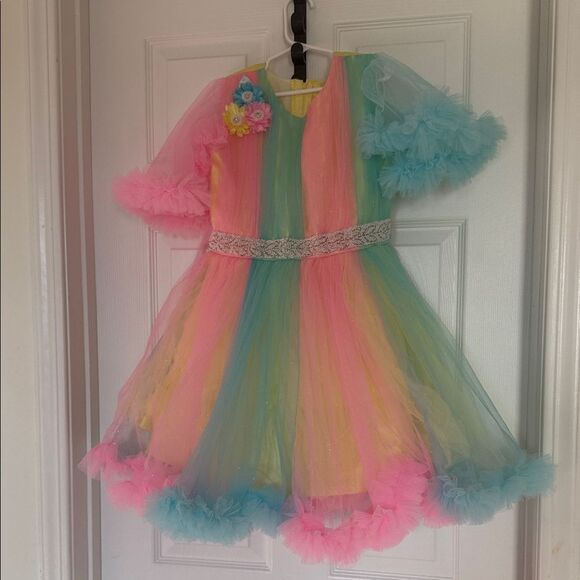 Colorful Kids Rainbow Indian princess style Dress NWOT - Picture 1 of 7